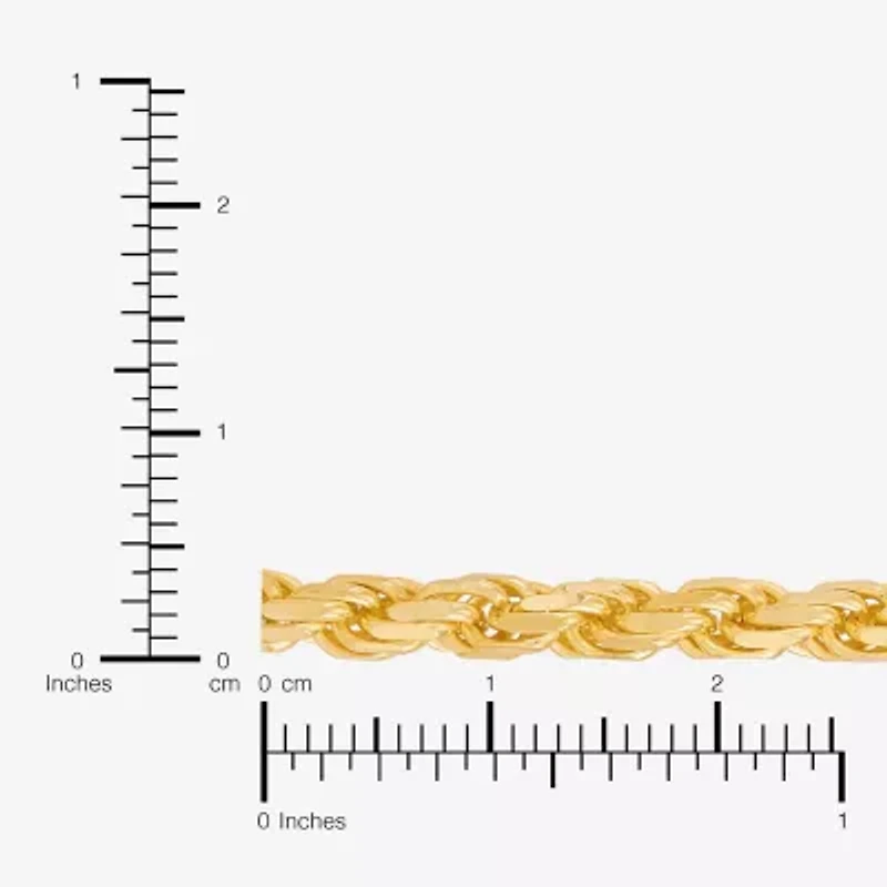 Made in Italy Womens 24K Gold Over Silver Inch Solid Rope Chain Bracelet