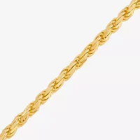 Made in Italy Womens 24K Gold Over Silver Inch Solid Rope Chain Bracelet