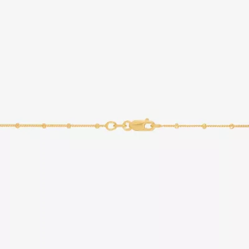 Made in Italy Womens Sterling Silver 9 1/2 Inch Solid Bead Ankle Bracelet