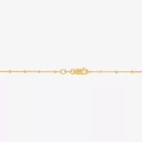 Made in Italy Womens Sterling Silver 9 1/2 Inch Solid Bead Ankle Bracelet