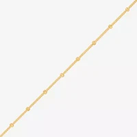 Made in Italy Womens Sterling Silver 9 1/2 Inch Solid Bead Ankle Bracelet