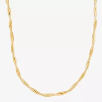 Made in Italy Womens 24K Gold Over Silver Inch Link Chain Necklace