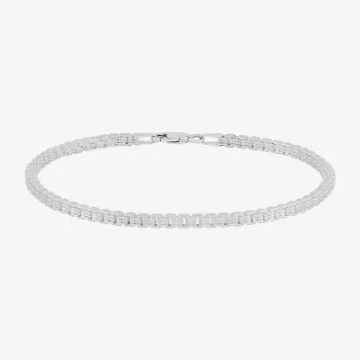 Mens Sterling Silver 8 1/2 Inch Solid Box Chain Bracelet