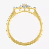 Diamond Addiction (G-H / Si2-I1) Womens 1/10 CT. T.W. Lab Grown White 14K Gold Over Silver Star Cocktail Ring