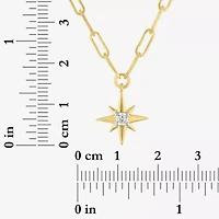 Diamond Addiction North Star (G-H / Si2-I1) Womens 1/10 CT. T.W. Lab Grown White Diamond 14K Gold Over Silver Star 18 Inch Pendant Necklace