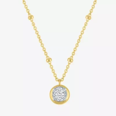 Diamond Addiction (G-H / Si2-I1) Womens 1/ CT. T.W. Lab Grown White Diamond 14K Gold Over Silver Round 16 Inch Pendant Necklace