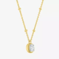 Diamond Addiction (G-H / Si2-I1) Womens 1/ CT. T.W. Lab Grown White Diamond 14K Gold Over Silver Round 16 Inch Pendant Necklace