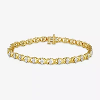 (I / I2) Womens 2 CT. T.W. Lab Grown White Diamond 14K Gold Over Silver 7.5 Inch Tennis Bracelet