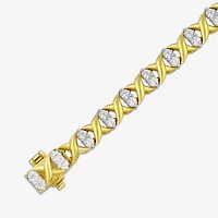 (I / I2) Womens 2 CT. T.W. Lab Grown White Diamond 14K Gold Over Silver 7.5 Inch Tennis Bracelet