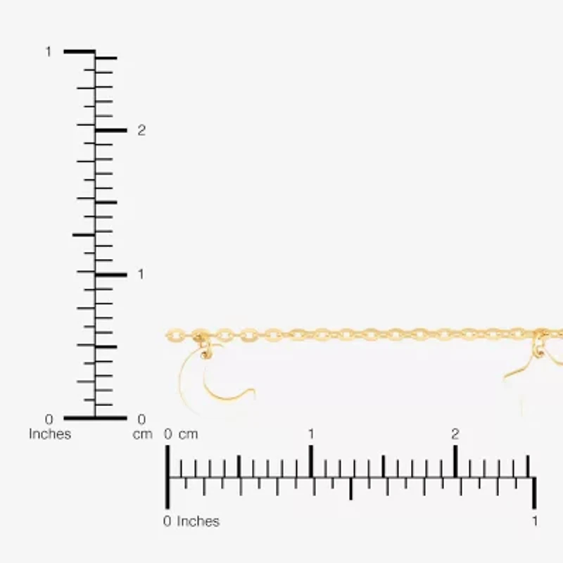 Limited Quantities! Womens 10K Gold 10 Inch Hollow Cable Moon Ankle Bracelet