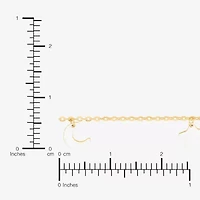 Limited Quantities! Womens 10K Gold 10 Inch Hollow Cable Moon Ankle Bracelet