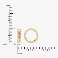 Limited Quantities! Girls Multi Color Cubic Zirconia 10K Gold 9.5mm Hoop Earrings