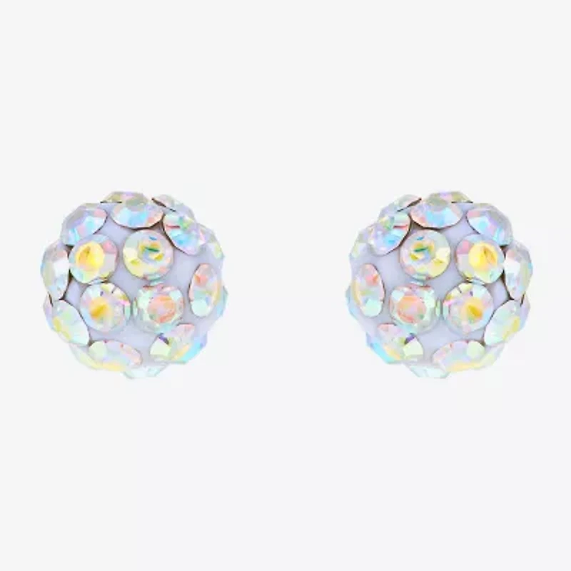Limited Quantities! Crystal 10K Gold 4.8mm Ball Stud Earrings