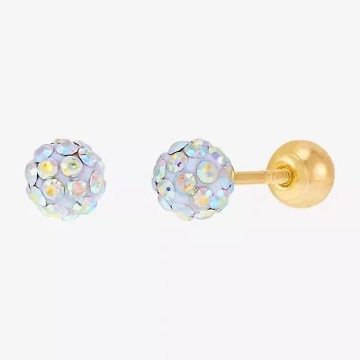 Limited Quantities! Crystal 10K Gold 4.8mm Ball Stud Earrings