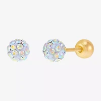 Limited Quantities! Crystal 10K Gold 4.8mm Ball Stud Earrings