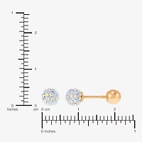 Limited Quantities! Crystal 10K Gold 4.8mm Ball Stud Earrings