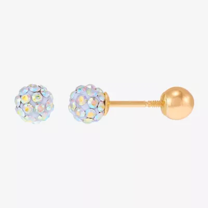 Limited Quantities! Crystal 10K Gold 4.8mm Ball Stud Earrings