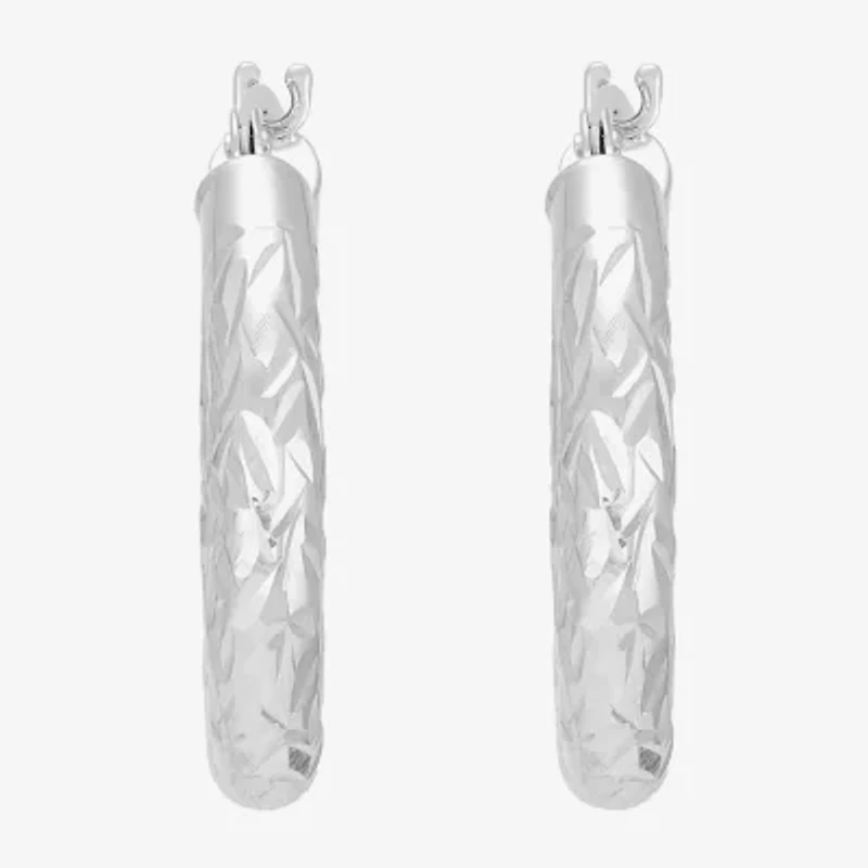 Limited Quantities! Womens 14K White Gold 20mm Hoop Earrings