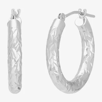 Limited Quantities! Womens 14K White Gold 20mm Hoop Earrings