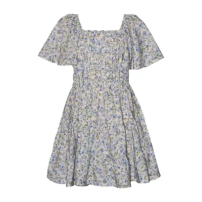 Bonnie Jean Big Kid Girls Short Sleeve Flutter A-Line Dress