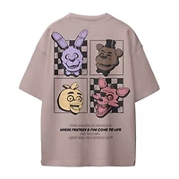Little & Big Kid Boys Crew Neck Short Sleeve Oversized Five Nights at Freddys Graphic T-Shirt