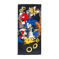 Sonic the Hedgehog Sparking Rings Beach Towel