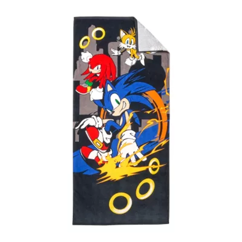 Sonic the Hedgehog Sparking Rings Beach Towel