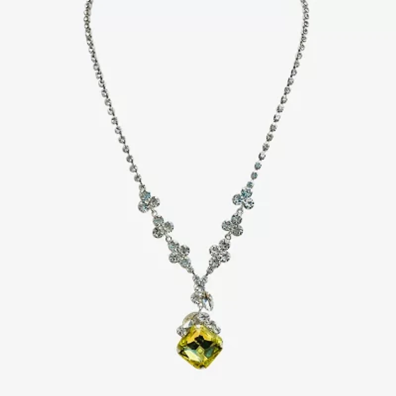 Bijoux Bar Gold Tone Womens Yellow 18 Inch Statement Necklace