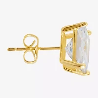 Sparkle Allure Cubic Zirconia 14K Gold Over Brass 8mm Square Stud Earrings