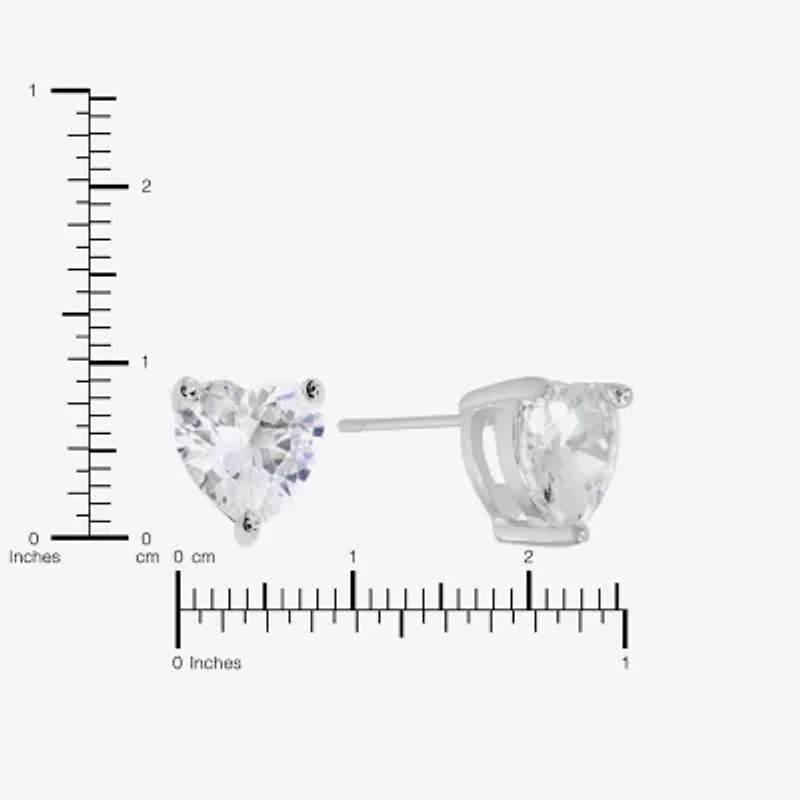 Sparkle Allure Cubic Zirconia 8mm Heart Stud Earrings