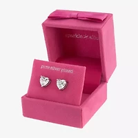 Sparkle Allure Cubic Zirconia 8mm Heart Stud Earrings