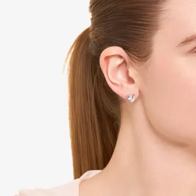 Sparkle Allure Cubic Zirconia 8mm Heart Stud Earrings