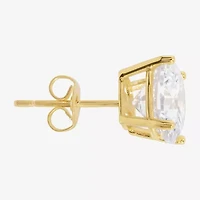 Sparkle Allure Cubic Zirconia 14K Gold Over Brass 9mm Round Stud Earrings