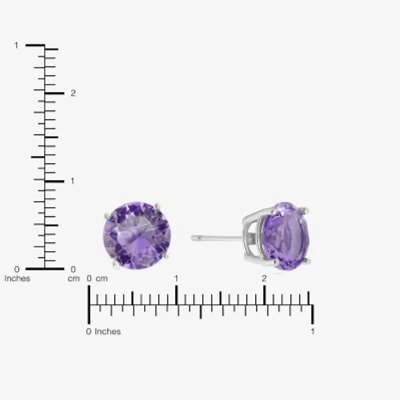 Sparkle Allure Purple Cubic Zirconia 9mm Stud Earrings