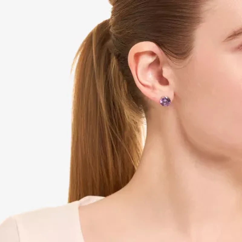 Sparkle Allure Purple Cubic Zirconia 9mm Stud Earrings
