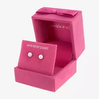 Sparkle Allure White Simulated Pearl 10mm Round Stud Earrings