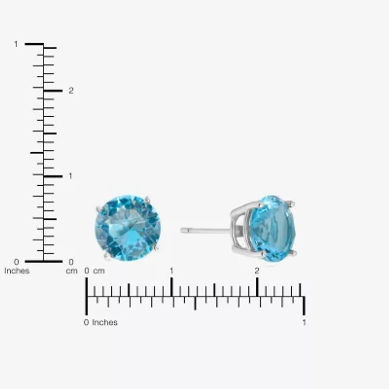 Sparkle Allure Cubic Zirconia 9mm Round Stud Earrings