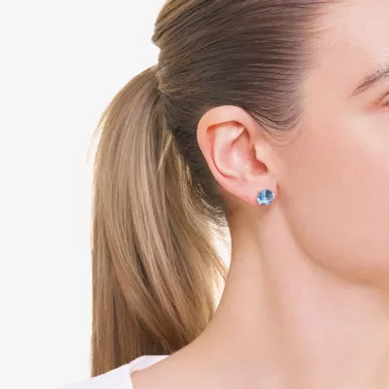 Sparkle Allure Cubic Zirconia 9mm Round Stud Earrings