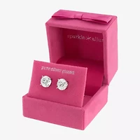 Sparkle Allure Cubic Zirconia 9mm Round Stud Earrings