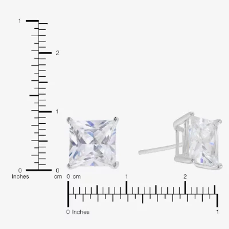 Sparkle Allure Cubic Zirconia 8mm Square Stud Earrings