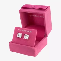 Sparkle Allure Cubic Zirconia 8mm Square Stud Earrings