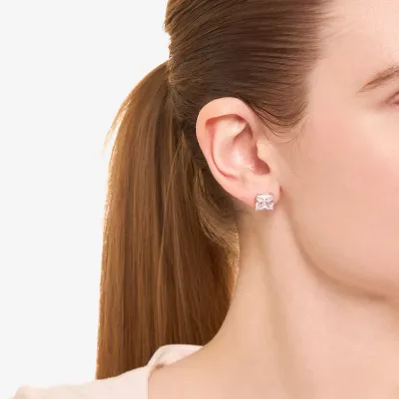 Sparkle Allure Cubic Zirconia 8mm Square Stud Earrings
