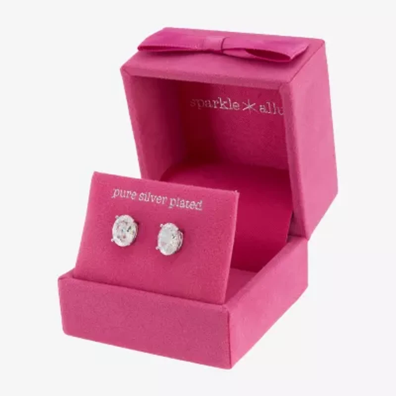 Sparkle Allure Cubic Zirconia 9mm Oval Stud Earrings