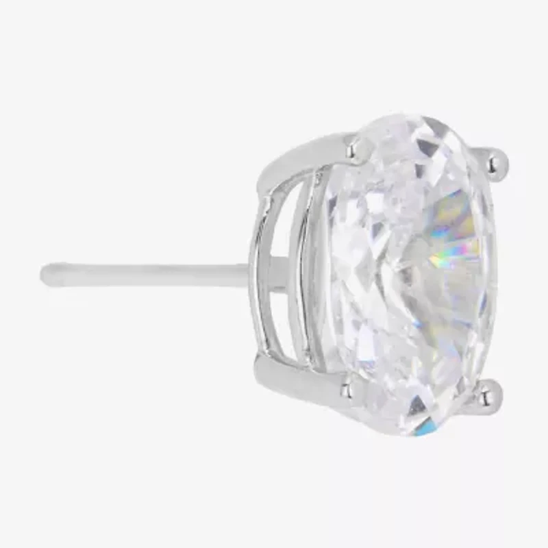 Sparkle Allure Cubic Zirconia 9mm Oval Stud Earrings