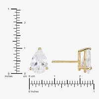 Sparkle Allure Cubic Zirconia 14K Gold Over Brass 10mm Pear Stud Earrings