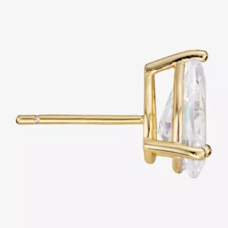 Sparkle Allure Cubic Zirconia 14K Gold Over Brass 10mm Pear Stud Earrings