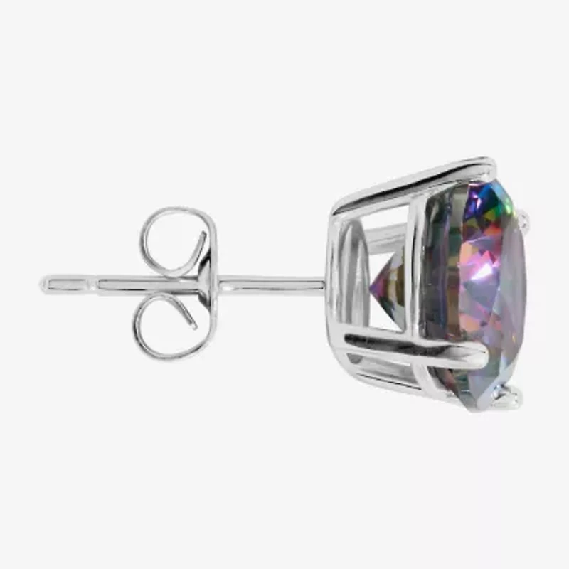 Sparkle Allure Multi Color Cubic Zirconia 8mm Round Stud Earrings