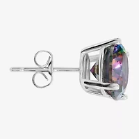 Sparkle Allure Multi Color Cubic Zirconia 8mm Round Stud Earrings