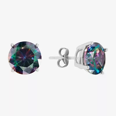 Sparkle Allure Multi Color Cubic Zirconia 8mm Round Stud Earrings