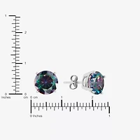Sparkle Allure Multi Color Cubic Zirconia 8mm Round Stud Earrings